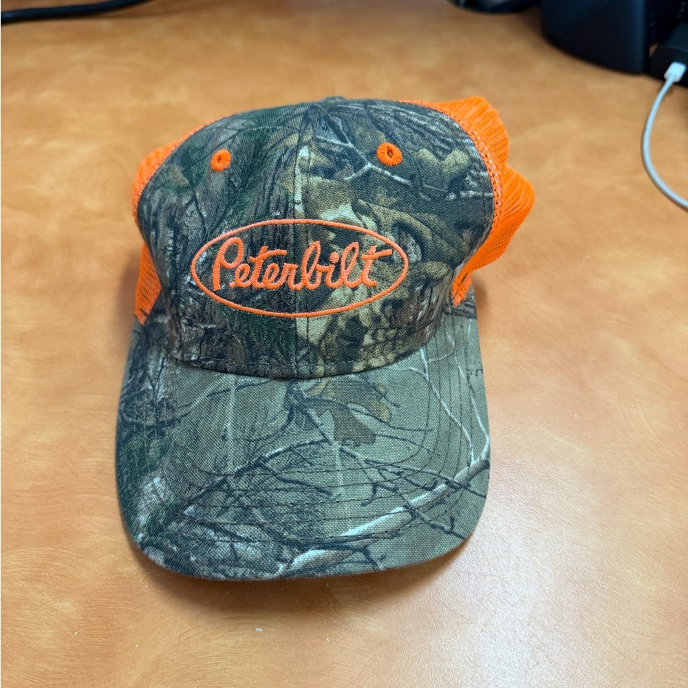 Peterbilt Camouflage and Orange Trucker Hat